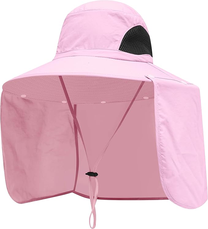 Sun Blocker Hats Outdoor Sun Protection Fishing Cap with Neck Flap Large Brim Outdoor Hat