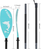 Adjustable Kayak Paddle with Carbon Shaft and PP Blade Available in 220-230/220-240/230-250cm Floating Lightweight Kayak Oars with Original Pattern