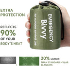 Esky Emergency Sleeping Bag, Portable Emergency Blanket Thermal Bivy Sack, Waterproof Lightweight Survival Gear with Compass for Camping Hiking Outdoor Adventure