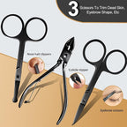Manicure Set 30 in 1 Nail Clipper Set,RedFlow Nail Clippers,Fingernail & Toenail Clippers,Manicure Tools,Pedicure Tools,Suitable for Travel Manicure Kit (A-Black)