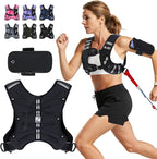 Sportneer Weighted Vest for Women Men: 8lbs/12lbs/15lbs/20lbs/25lbs Weight Vest with Detachable Phone Pouch Rucking Vest for Women Walking Strength Training Muscle Building Weight Loss