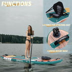 UPWELL 10'6"/11'/11'6" Inflatable Paddle Board, Stand Up Paddlboard for Youth & Adults, Stable Design, Premium SUP Accessories, Backpack, Leash, Hand Pump, Fins