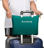 EverSnug Travel Blanket and Pillow Value Bundle - 2 in 1 Airplane Blanket with Soft Bag Pillowcase, Hand Luggage Sleeve and Backpack Clip | Color Includes Teal & Grey