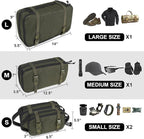 4 Set Tactical Packing Cubes ，Compressible Mesh Duffle Storage Bag,Portable Edc Molle Pouch Organizer.