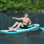 UPWELL Universal Kayak Seat with Detachable Storage Bag & 4 Adjustable Strap, Paddle Board Seat with Memory Foam Padded and Backrest for Kayak, Canoe, Sup