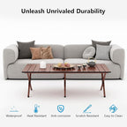 48Inch Folding Camping Table, Lightweight Roll-Up Table Aluminum Low Portable Picnic Table with Carrying Bag for Outdoor, Beach, Picnic, Backyards, BBQ and Party (Walnut, 120CM)