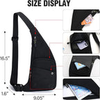 Peicees Sling Bag for Men Women Shoulder Bag Backpack Strap Pockets Chest Bag for Running Hiking Camping Exercise Outdoor