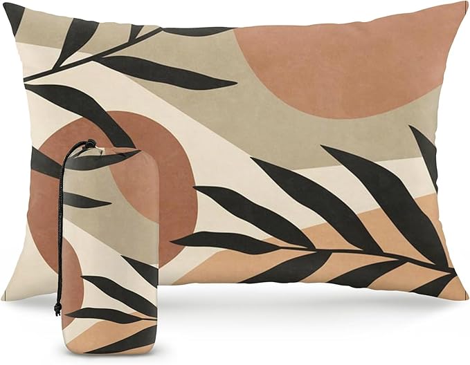 Camping Pillow Shredded Memory Foam Travel Pillows for Sleeping Compressible Lightweight Camp Pillow Washable Backpacking Pillow for Camping & Hiking Firm Supportive Small Pillow for Travel