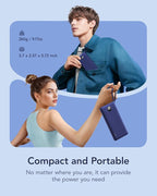 VRURC Portable Charger Power Bank, 10000mAh Travel Essentials, 5 Outputs 2 Inputs Slim Battery Pack Built-in Cables Cords Compatible with iPhone,Samsung,Android-Navy Blue(1 Pack)