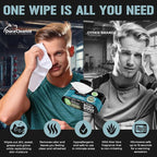 Body Wipes for Men (2pk) - 100 XL No Rinse Shower Sheets + 8 Travel Bath Wipes - 9"x12" After Gym Adult Washcloths - Mens Deodorant, Face Towels, Hunting & Camping Essentials, Survival Gear & Supplies