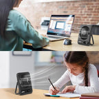 Small Desk Fan Personal Fans: 5000mah 25 Hours Battery Office Quiet Mini Desktop Fan Portable Rechargeable Travel Essentials (Black, 5000)