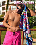 ECCOSOPHY Microfiber Beach Towel - Sand Free Towels are Quick Dry, Light Weight, Super Absorbent - Perfect Pool, Travel, Cruise, Camping Essentials - Oversized Extra Large for Adults 71x35 in