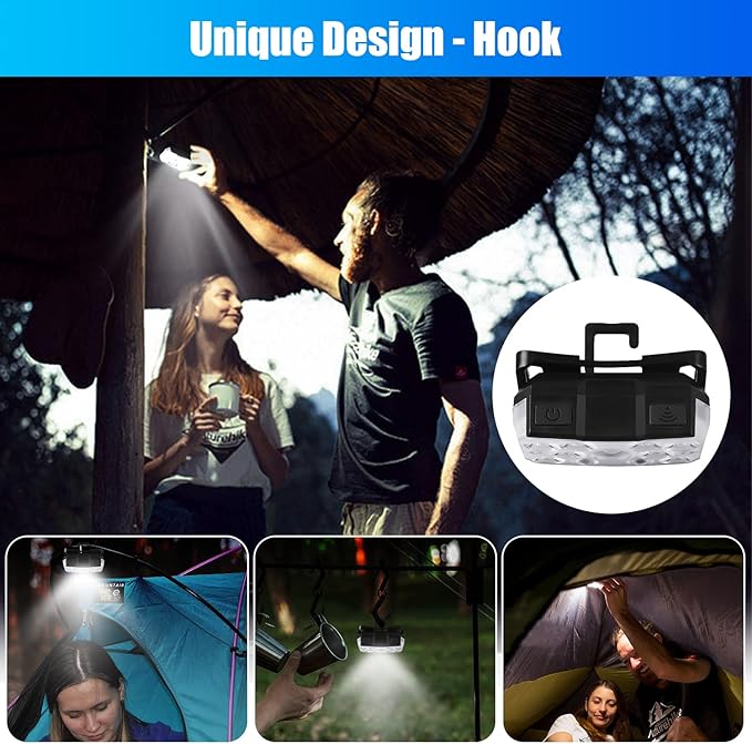 Lsnisni Headlamp Rechargeable 2 Pack, 2000 Lumen Ultra-Light Bright LED Head Lamp with White Red Light, 10 Modes, Motion Sensor, Hook, Waterproof Forehead Flashlight for Camping Hiking Cycling