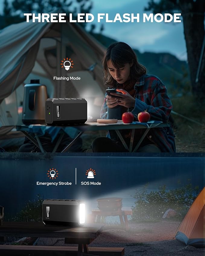 SinKeu Portable Power Bank with AC Outlet, 65W/110V Portable Laptop Charger with QC3.0 USB*1/USB-C *1, 88.8Wh/24000mAh Laptop Power Bank Fast Charging for Camping Travel Home Power Backup