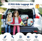 Goplus 2PC Kids Luggage, 12" & 16" Kids Carry On Luggage Set with 4 Spinner Wheels, Lightweight Rolling Spinner Suitcase for Children Toddlers Boys and Girls Travel