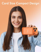 podoru for Magnetic Battery Pack, 5000mAh Magnetic Power Bank with Type-C Cable 20W PD Fast Charging Lighting Input Wireless Portable Charger for iPhone 17/16/15/14/13/12/ All Series-Orange