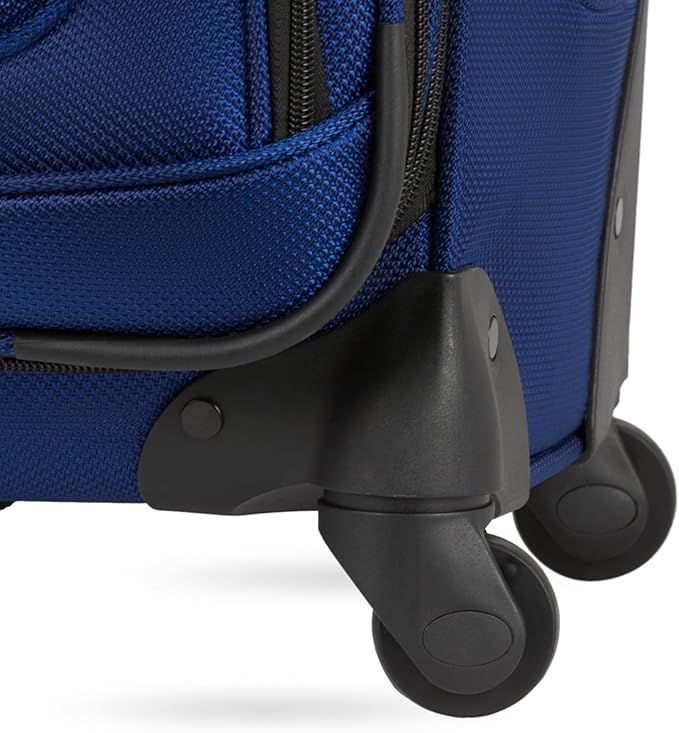 SwissGear Sion Softside Expandable Luggage, Blue, Checked-Medium 25-Inch