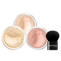 4pc (PINK BISQUE) KIT w/KABUKI BRUSH Mineral Makeup Matte Loose Powder Foundation Concealer Blush Long Lasting Bare Face Cosmetics