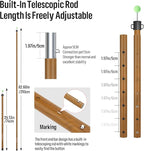 KOMCLUB Tent Poles Adjustable Lightweight Camping Tarp Poles 82.68" Aluminum Alloy Telescoping Solar sail Poles for Awning Canopy Tent Tarp Hiking Light Weight and Easy to Carry (Wood Grain Color)
