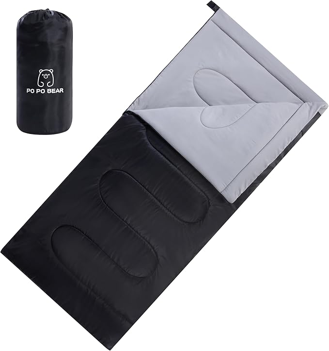 PO PO BEAR Zero Degree Sleeping Bag for Adults 100% Cotton Flannel Tall and Big