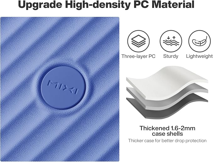 mixi 24 Inch Large Expandable Checked Luggage PC Hard Shell Suitcase Top Opening Rolling Travel Suitcases with Spinner Wheels & TSA Lock, Dreamy Purple