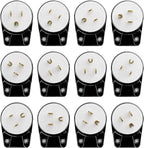 90 Degree USA Canada Male Plug, Plugrand Nema 5-15P 3 Pole Angle DIY Plug, 15A 125V USA 3Pin Right Angle AC Plugs, Nema 5-15P Angled Rewireable 12 Direction Male US 3Pole AC Connector, Black