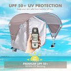 Universal Chair Umbrella Canopy, UPF 50+ Sun Shade with Adjustable Clamp, Fits Most Brands’ Beach, Camping, Lawn, Tanning, Zero Gravity, Lounge & Fishing Chairs, Patent Design
