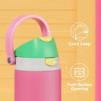 24 oz Insulated Water Bottle for Women: Meoky Stainless Steel Water Bottle with 2-in-1 Straw and Spout Lid - Leak Proof, Cold for 24 Hours, Fits in Car Cup Holder, BPA-Free for Sports Travel, Ruby