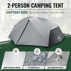 Forceatt Tent for 2 and 3 Person is Waterproof and Windproof, Camping Tent for 3 to 4 Seasons,Lightweight Aluminum Pole Backpacking Tent Can be Set Up Quickly,Great for Hiking