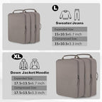 Extra Large Compression Packing Cubes for Travel Essentials, 2 Set Expandable Travel Cubes for Packing Compression Bags Luggage Suitcase Organizer, Khaki