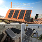 30W Portable Solar Panel Charger with USB and Type-C Outputs(5V/3A Max) for Phones, Power Banks, Tablets, Fast Charges 2 Devices at Once, IP67 Waterproof for Camping, Hiking, and Outdoor Activities