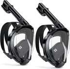 W WSTOO Full Face Snorkel Mask Adults,Suitable for Beginners Dry Top Snorkeling Gear,Can Your Mouth or Nose to Breathe,180 Degrees Panoramic View,Anti-Fog Anti-Leak,Summer Travel and Vacationing Gifts