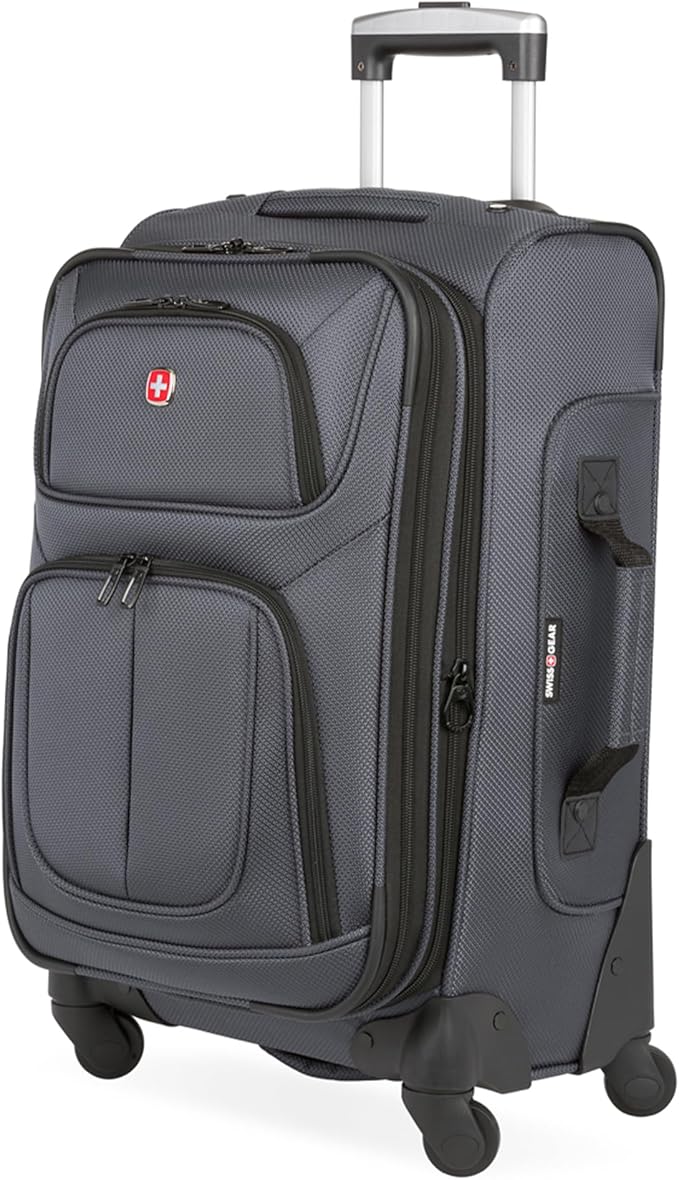 SwissGear Sion Softside Expandable Luggage, Dark Grey, Carry-On 21-Inch