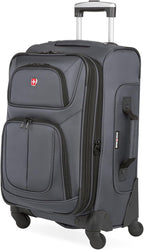 SwissGear Sion Softside Expandable Luggage, Dark Grey, Carry-On 21-Inch