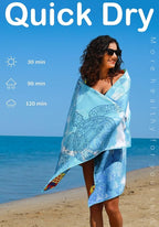 4 Pack Microfiber Lightweight Beach Towel Sand Free Quick Dry Absorbent Thin Compact Towels for Swimming Pool Camping Beach Accessories Large Easy Pack Travel Things for Vacation Essentials Gift