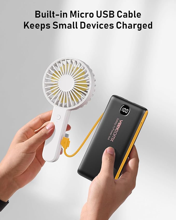 Portable Charger Power Bank Built in Cables and Wall Plug, 10000mAh Phone Battery Pack Fast Charging, USB C External Slim PowerBank, Travel Essentials Compatible with iPhone 17 16 15 14 Samsung iPad