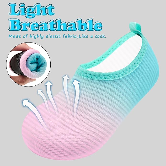 Deevike Kids Water Shoes Boys Grils Barefoot Quick Dry Aqua Socks Beach Shoes for Toddler Sports Swim Surf Outdoor Walking