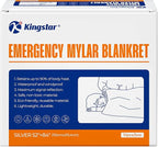 Emergency Blankets (10 Packs, 84" L x 52" W) Mylar Thermal Blankets for Survival and Protection,Space Blanket Survival Kits Camping Blanket, Ideal for Outdoors, Hiking, Survival, Marathons