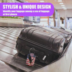 3 Pack American Flag Bald Eagle Luggage Tags for Suitcase PU Leather Travel Luggage Tag Privacy Cover ID Label for Women Men Baggage Backpack Handbag School Bag