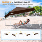 EAGLE PEAK 10x10 Slant Leg Pop-up Canopy Tent Easy One Person Setup Instant Outdoor Beach Canopy Folding Portable Sports Shelter 10x10 Base 8x8 Top (Brown)