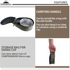 CAMPINGMOON 4pcs Set Stainless Steel Camping Sierra Cup 310ml with Storage Case S220-4P+B
