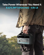 DARAN Solar Generator 192Wh with 30W Solar Panel, Portable Power Station 300W (600W Surge), 8 Outputs LiFePO4 Battery, Portable Charger for Camping, Emergency, Outdoor Off-Grid Use