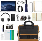 Taygeer Laptop Briefcase, 15.6 Inch Laptop Bag for Men Women, Water Resistant Crossbody Messenger Shoulder Bag for Business, Professional Premium Office Briefcase for Notebook/Computer, Black Brown