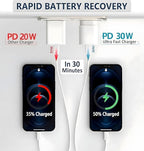 TT&C 30W USB-C Super Fast Charger with 6ft Type C Cable, PD Wall Block Compatible with iPhone 17/16/15 Pro Max/Air, iPad Pro, and Galaxy S25/S24-1 Pack