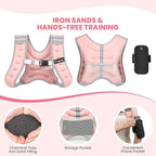 Fragraim Weighted Vest for Women Men - 8lb/10lb/12lb/16lb/22lb/25lb/30lb Weight Vest with Reflective Stripe, Detachable Phone Pouch, Ideal for Walking, Strength Training, Running, Workout, Cardio