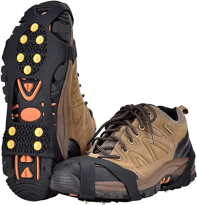 Aliglow Ice Snow Grips Over Shoe/Boot Traction Cleat Spikes Anti Slip Footwear