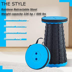 Upgraded Portable Folding Stool, Camping Retractable Seat for Adults Outdoor, Travel, Barbecue, Fishing, Waiting in Line Lightweight Chair 2022 Second Generation (Bluish Black)