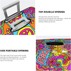 Travel Luggage Cover Suitcase Protector, Peace Sign Psychedelics Trippy Washable Elastic Stretch Anti-scratch Travel Suitcase Sleeve with Concealed Zipper for Wheeled Suitcase Fits 22-24 Inch Luggage