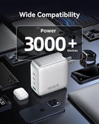 GaN USB C Charger 100W, 4 Port PD3.1 Laptop Charger Block Foldable Compact PPS Fast Power Adapter for MacBook Pro/Air, iPad Pro, iPhone 17/16 Series, Galaxy S25/S24, Pixel 10/9, Steam Deck, and More