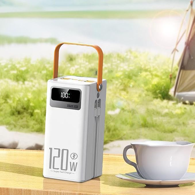 High-Capacity Solar Battery Banks, 120W External Power Packs, 50000mAh Survival Gear, Built-in Cable Chargers, Multi-Output Portable Stations